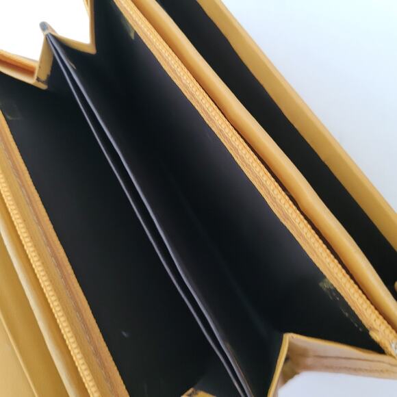 Nina Ricci Mustard Yellow Wallet Leather Italian Bifold Boho Designer - Picture 7 of 11